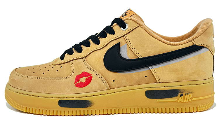 Nike Air Force 1 Low Air Force Size 1 Coverage Wear-Resistant Low-Top Skateboard Shoes Unisex Wheat Black