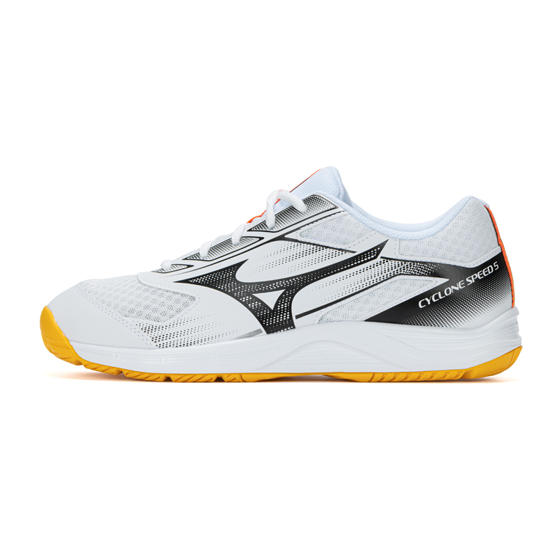 Mizuno CYCLONE SPEED 5 Cushioning Abrasion Resistant Breathable Low Top Training Shoes Unisex White Black Yellow