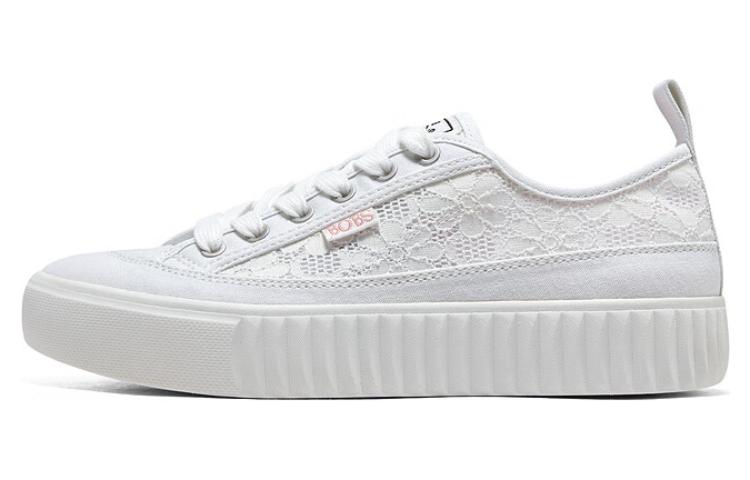 Skechers Royal Kiss Bob's Anti-Slip Wear-Resistant Low-Top Canvas Shoes Women's White