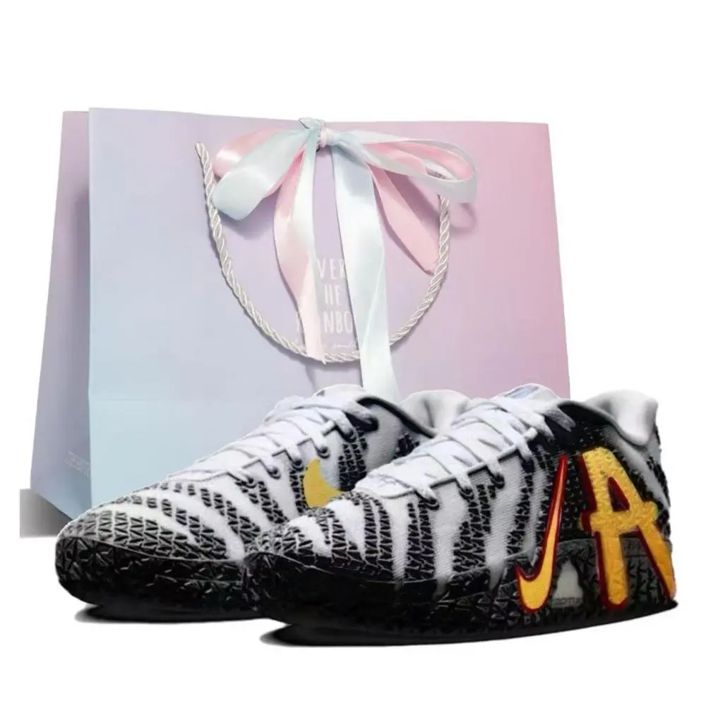 Nike Ja Morant 3 Zebra Box, Manufacturing Support Rebound Anti Rollover Low top Basketball Shoes Unisex Black Gray