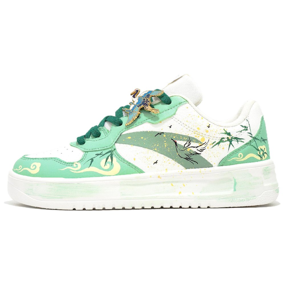 Anta Life Collection Anti-Slip And Wear-Resistant Lightweight Low-Top Skateboard Shoes Women's White Green