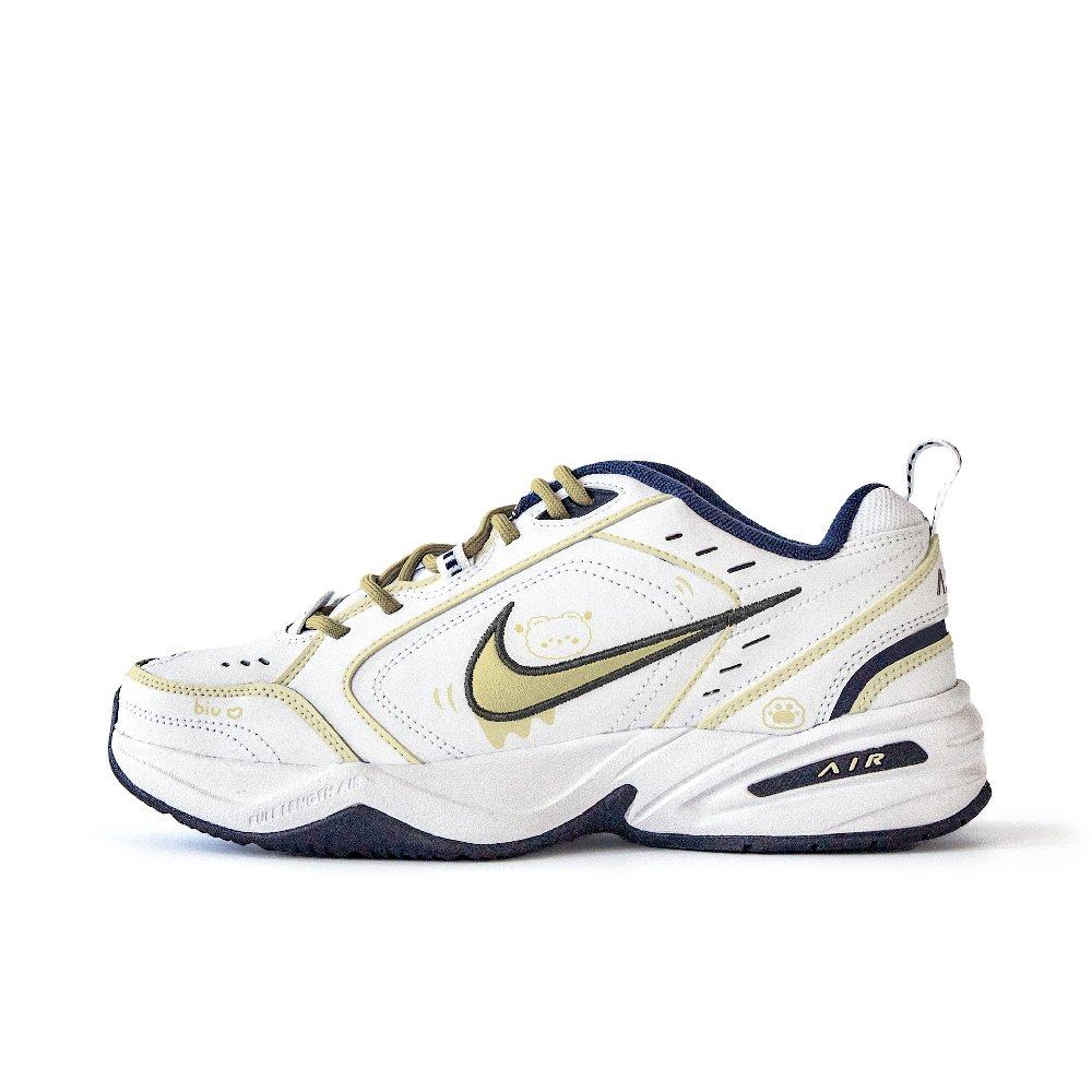 Nike Air Monarch 4 Wear-Resistant Slip-Resistant Low-Top Chunky Sneakers Unisex Yellow White