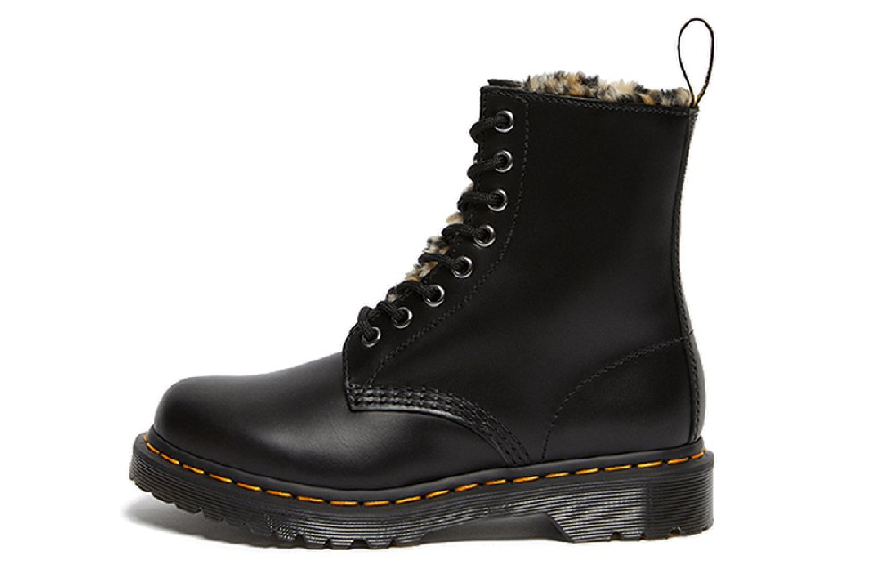 Dr. Martens 1460 Serena Leopard Black Martin Boots Women's