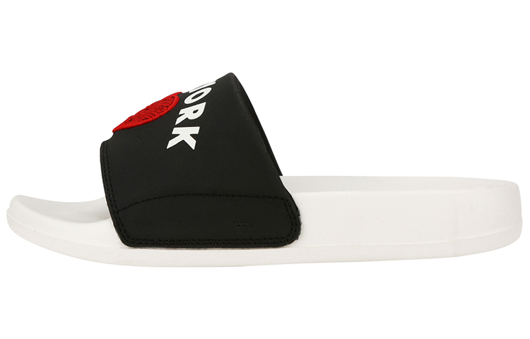 MLB Slipper Rubber Sole Odor-Resistant Slide Slippers Unisex Black White