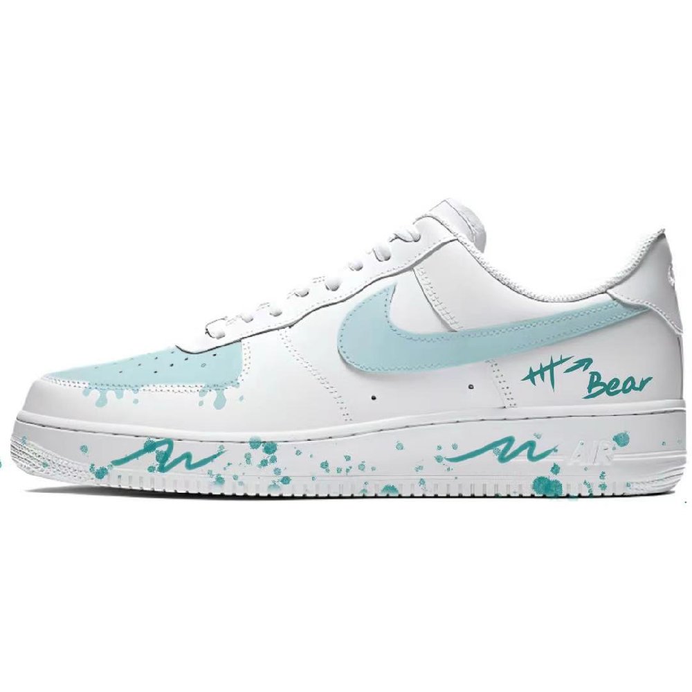 Nike Air Force 1 Cushioning, Wear Resistant Low Top Skateboard Shoes Unisex Blue