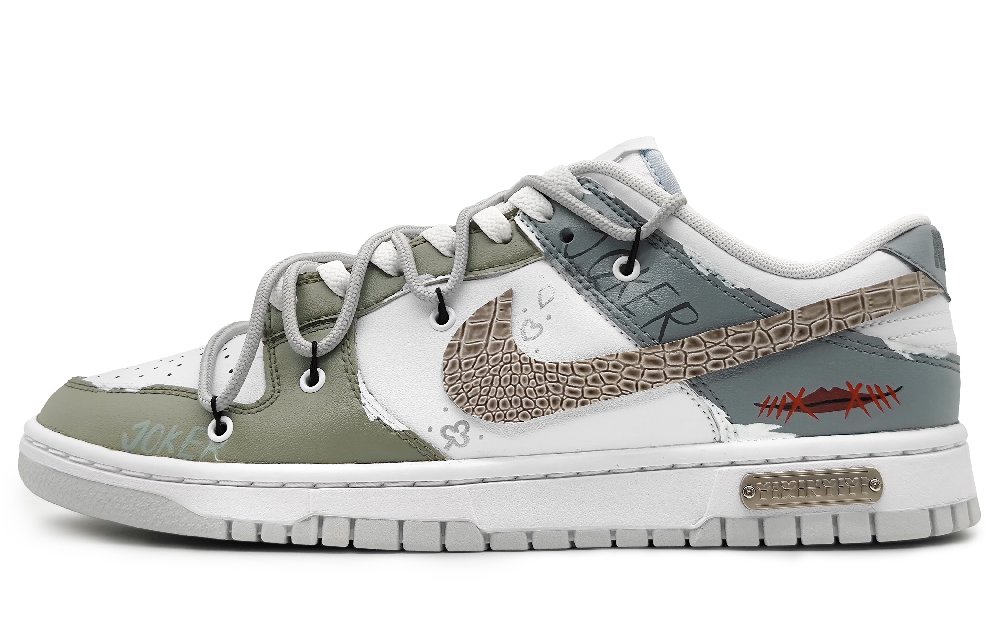 Nike Dunk Slip-Resistant Cushioning Wear-Resistant Low-Top Skateboard Shoes Men's Gray Blue Green