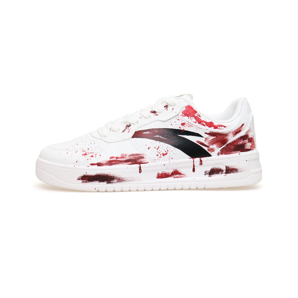 Anta Bloody Storm Slip-Resistant Cushioning Low-Top Skateboard Shoes Men's White Red