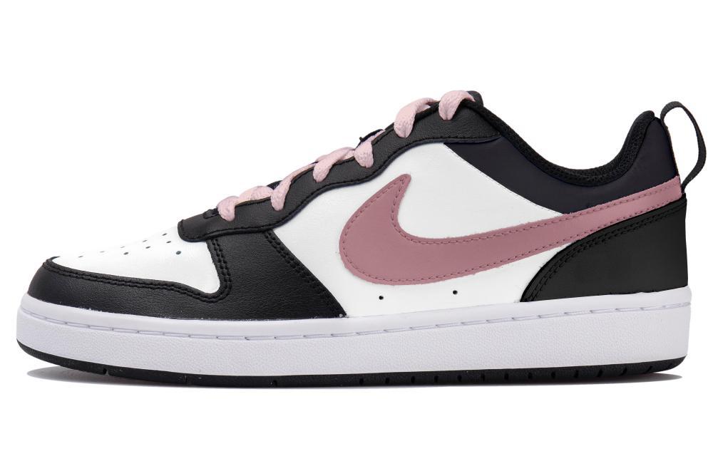 Nike Court Borough Anti Slip Wear Resistant Low Top Skateboard Shoes GS White Black Pink