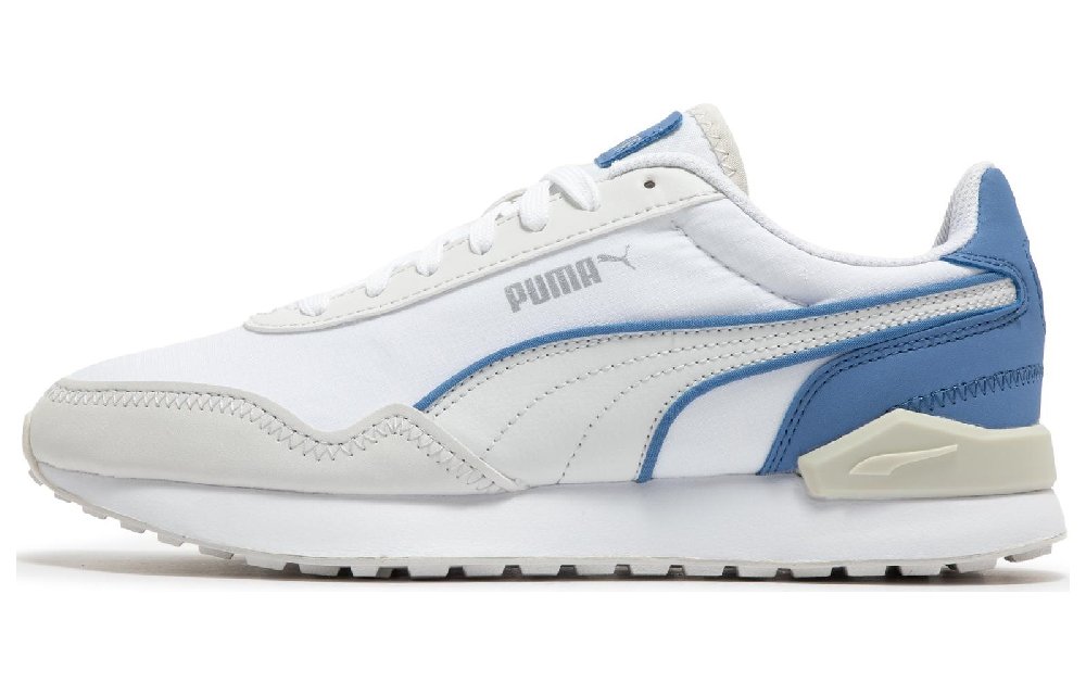 PUMA Cushioning, Wear Resistant Low Top Casual Running Shoes Men's White Blue