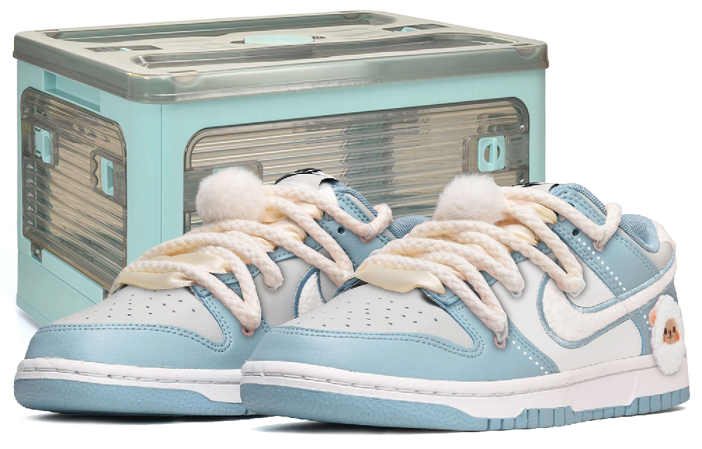 Nike Dunk Low-Top Skateboard Shoes Men's Blue White Year Of The Rabbit Limited