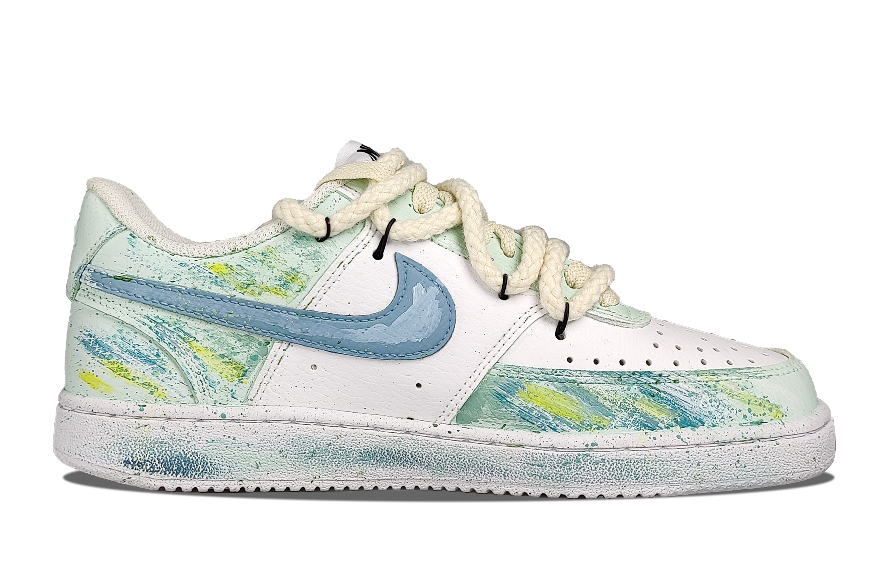 Nike Time Space Painted Slip Resistant, Abrasion Resistant, Breathable Low top Skateboard Shoes Unisex Green