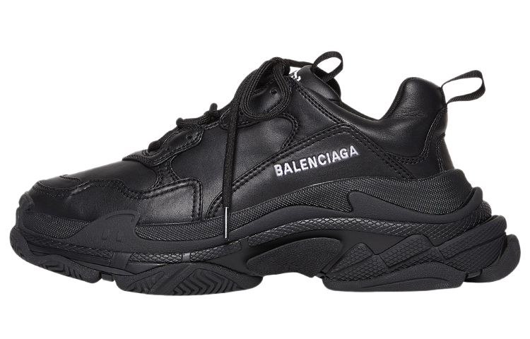 Balenciaga Triple S Synthetic Leather Triple Black Women's