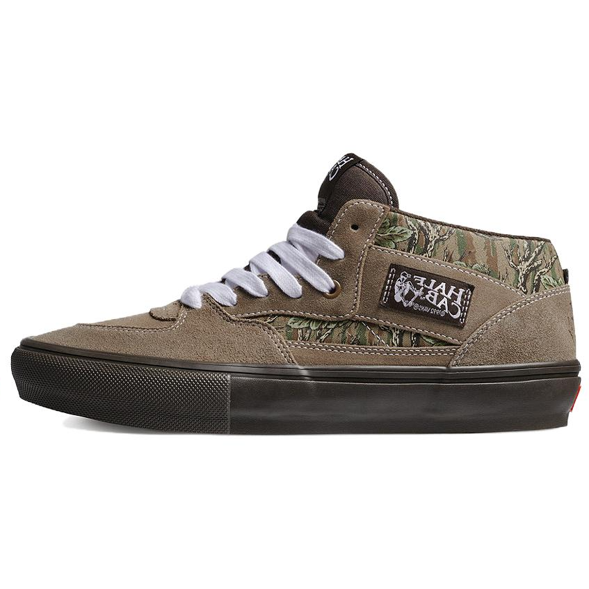Vans Half Cab Anti Slip Wear Resistant Low Top Skateboard Shoes Unisex Green Brown