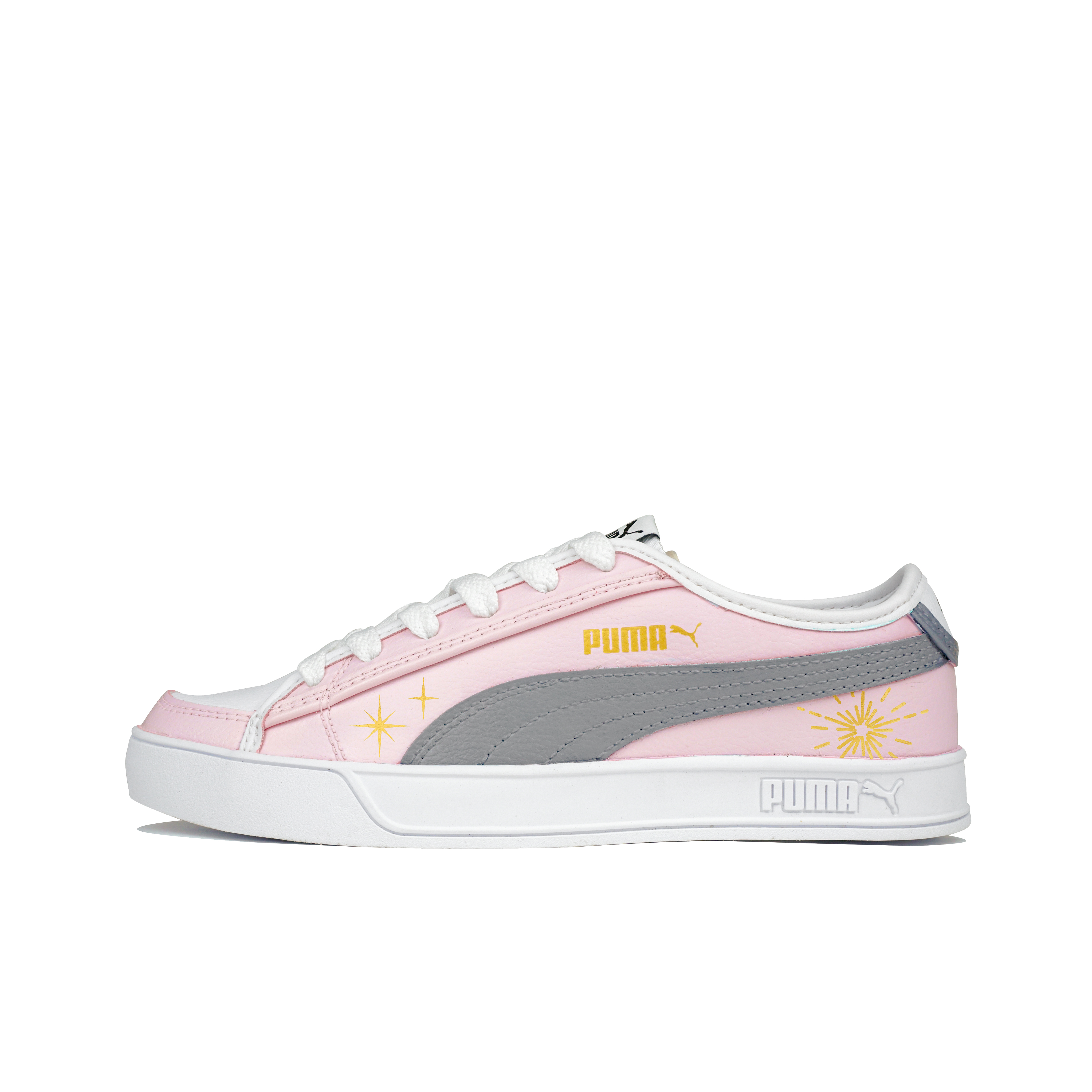 PUMA Smash V2 Cushioning Low top Skateboard Shoes Unisex Gray Pink