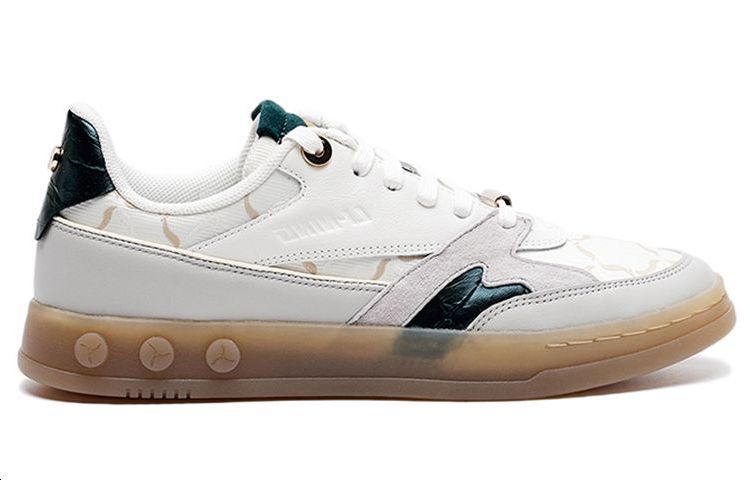 LI NING 1990 Abrasion Resistant Low top Skateboard Shoes Women's White Green