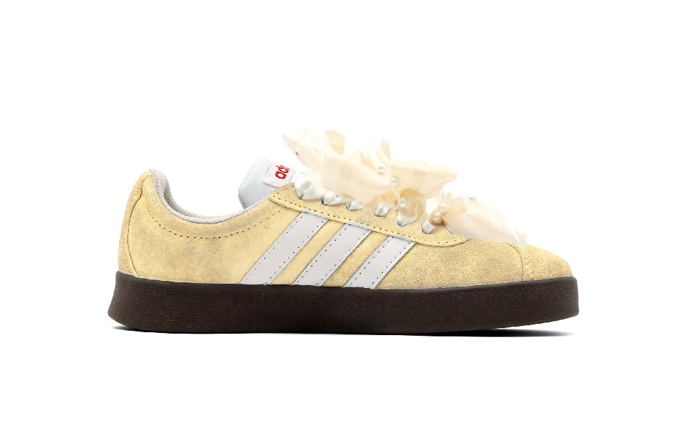Adidas Neo VL Court Lifestyle Amber Anti Slip Wear Resistant Low Top Skateboard Shoes Unisex White Yellow