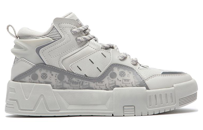 361° 2023 Fall New Arrival Abrasion Resistant High Top Skateboard Shoes Women's Zinc Iron Gray