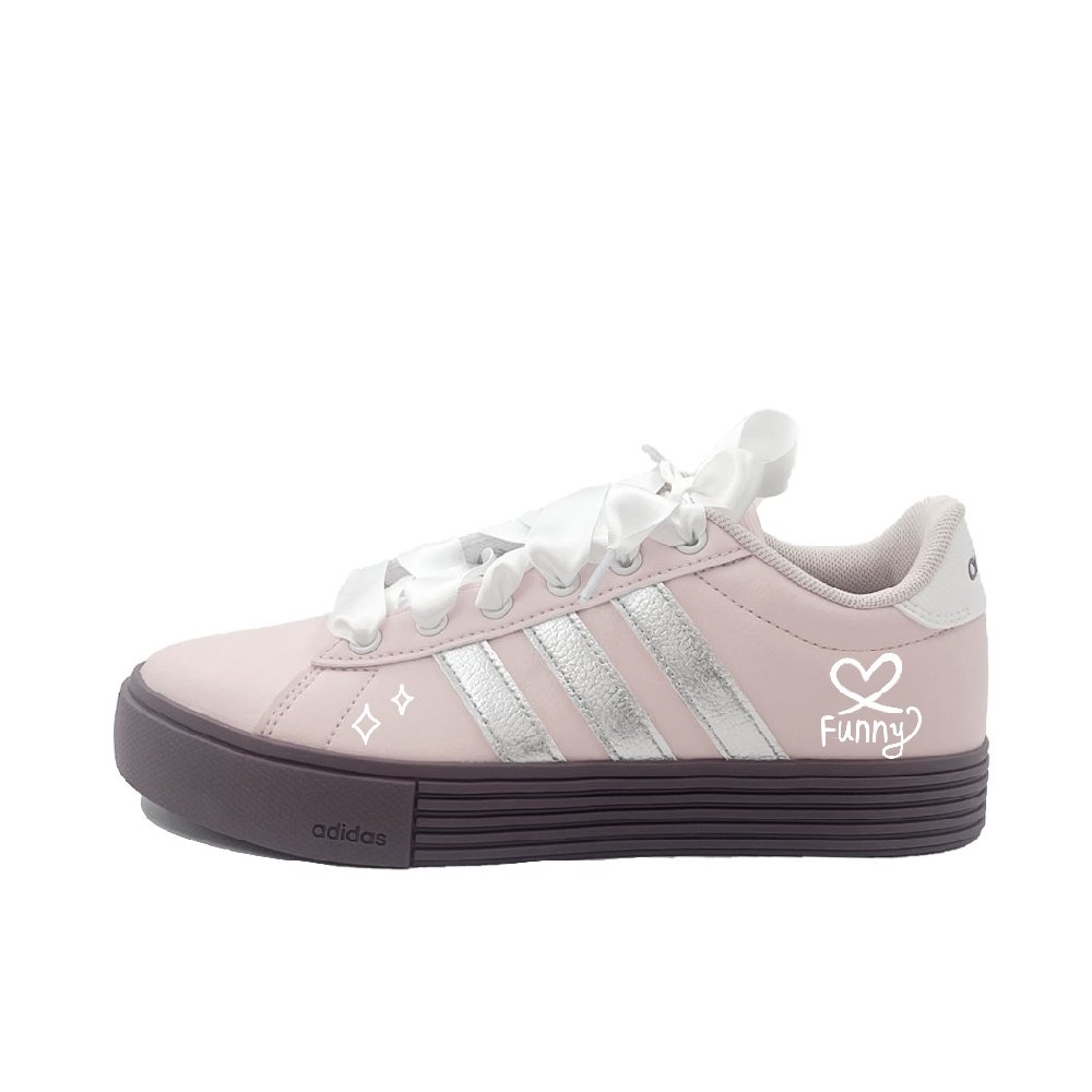 Adidas Daily 4.0 Abrasion Resistant Low Top Skateboard Shoes Unisex Pink