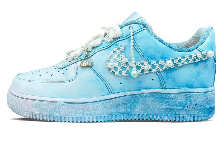 Nike Air Force 1 Air Force 1 Anti-Slip Wear-Resistant Low-Top Skateboard Shoes Women's Light Blue