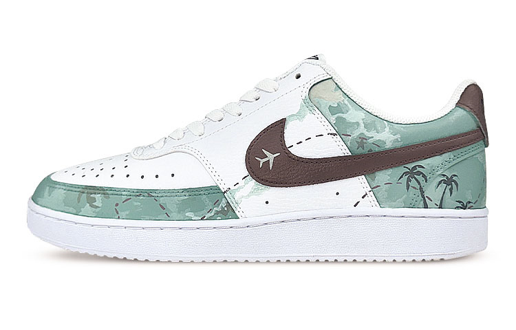 Nike Court Vision 1 Low-Top Skateboard Shoes Men's White Green