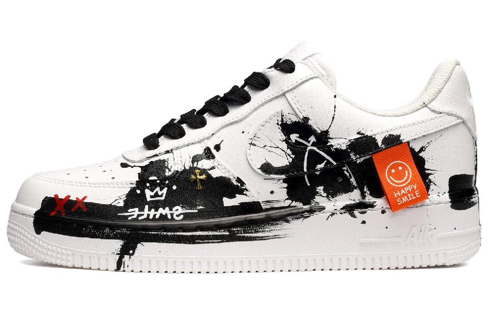 Nike Air Force 1 Air Force 1 Low-Top Skateboard Shoes Men's Black White