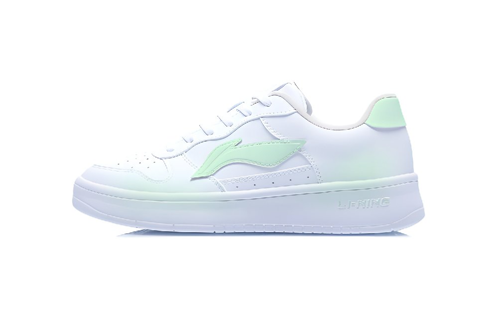 LiNing Pontoon Boats Anti Slip Wear Resistant Low Top Skateboard Shoes Women's White Green