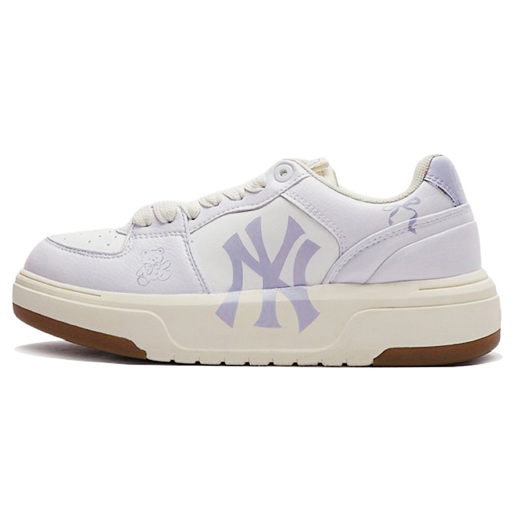 MLB Chunky Liner Bubble Jellyfish, Milk Taro Bear Height Increasing Low Top Skateboard Shoes Unisex White Purple