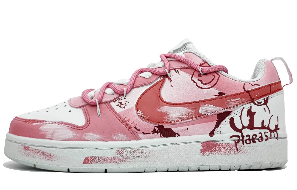 Nike Court Borough 2 Slip-Resistant Cushioning Wear-Resistant Low-Top Skateboard Shoes Women's Coral Pink