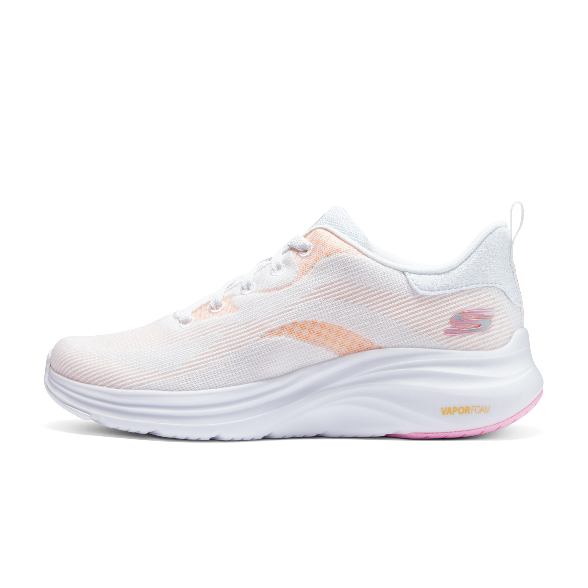 Skechers Vapor Foam Cushioning Low top Running Shoes Women's White Orange