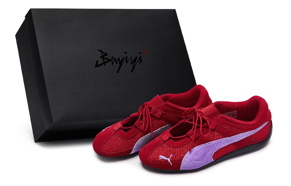 PUMA Speedcat Go 811 Manufacturing, Sweet Potato Boba Grape, Special Shoe Box Low Top Casual Shoes Women's Red Purple