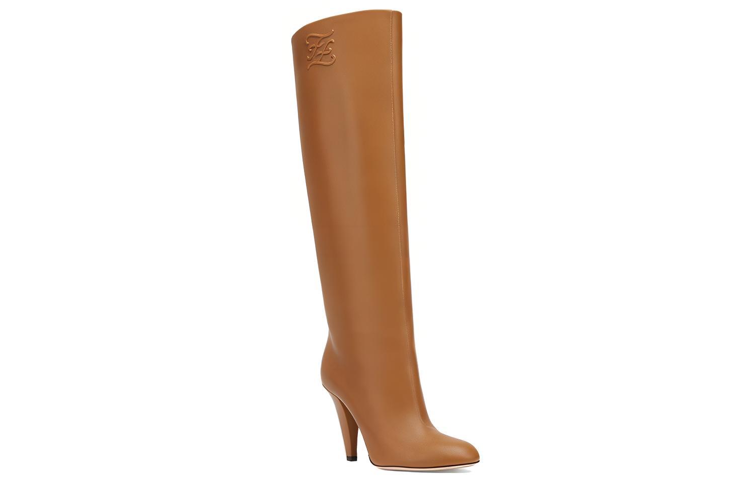 FENDI Knee High Boots 9.5cm Women's Brown купить в интернет-магазине Yoocart с быстрой доставкой по России.
