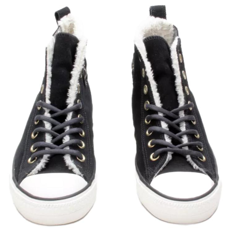 Converse CHUCK TAYLOR Warm Slip-Resistant High-Top Skateboard Shoes Women's Black