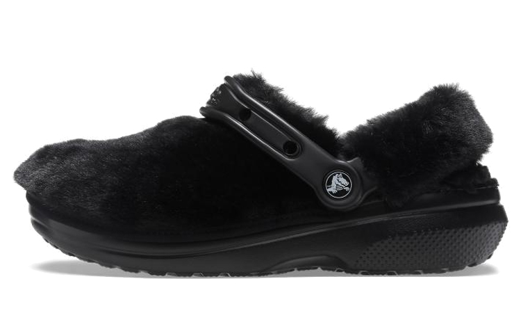 Crocs Classic Fur Sure Slip On Clogs 'Black'