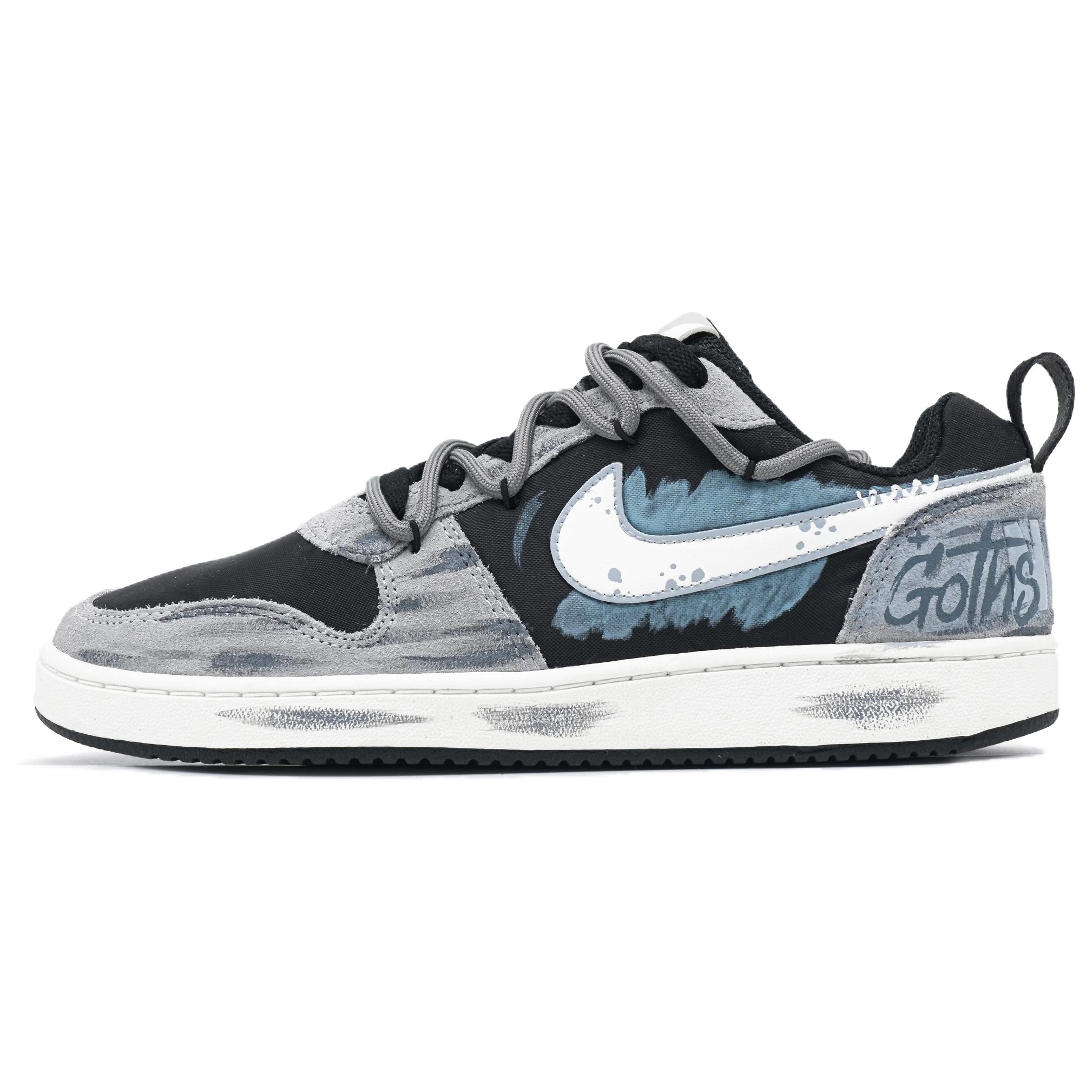 Nike Court Borough Abrasion Resistant Low top Skateboard Shoes Men's Gray