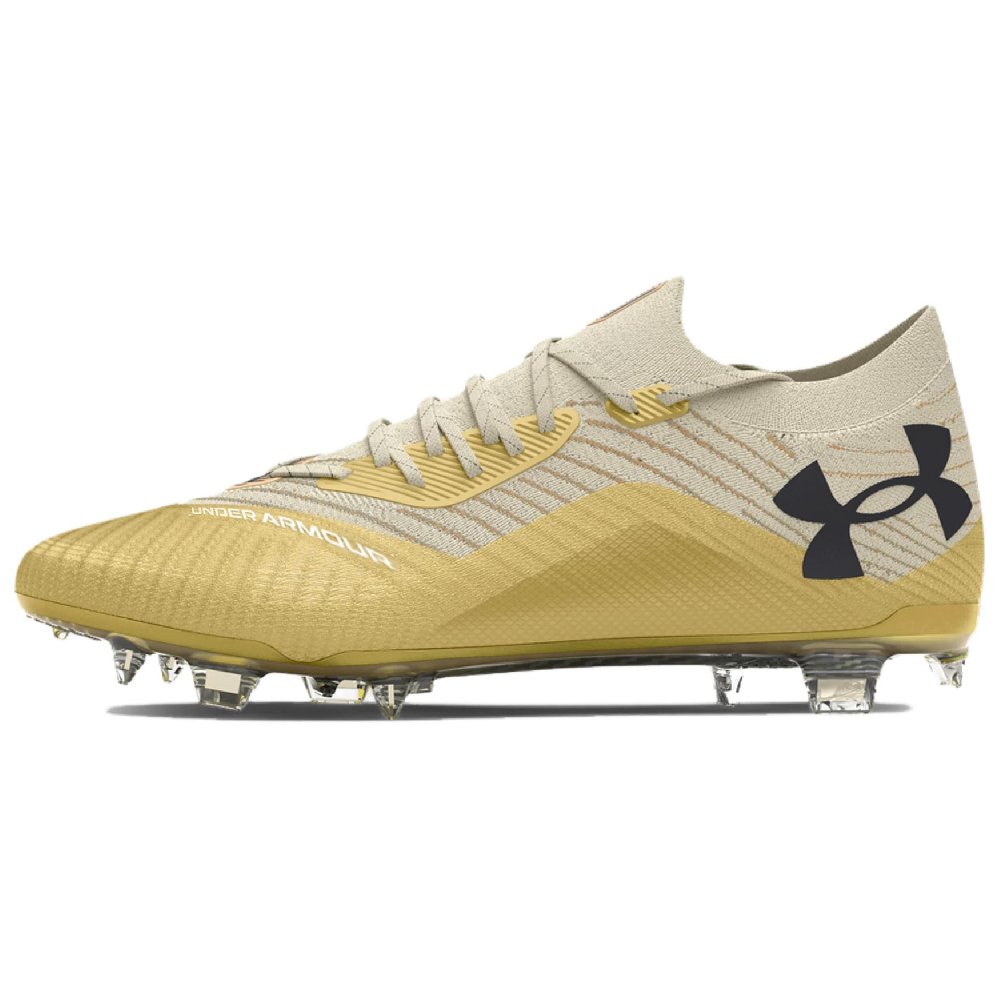 Under Armour Shadow Elite 2 FG Rubber Long Studs Anti-Slip Wear-Resistant Soccer Shoes Men's Yellow