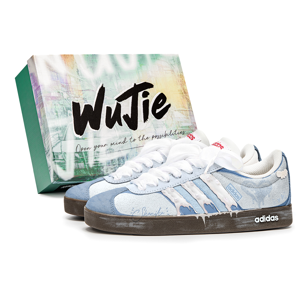 Adidas Neo VL Court 2.0 Heartfelt Solution Shock Absorbers Low Top Skateboard Shoes Unisex Blue Brown купить в интернет-магазине Yoocart с быстрой доставкой по России.