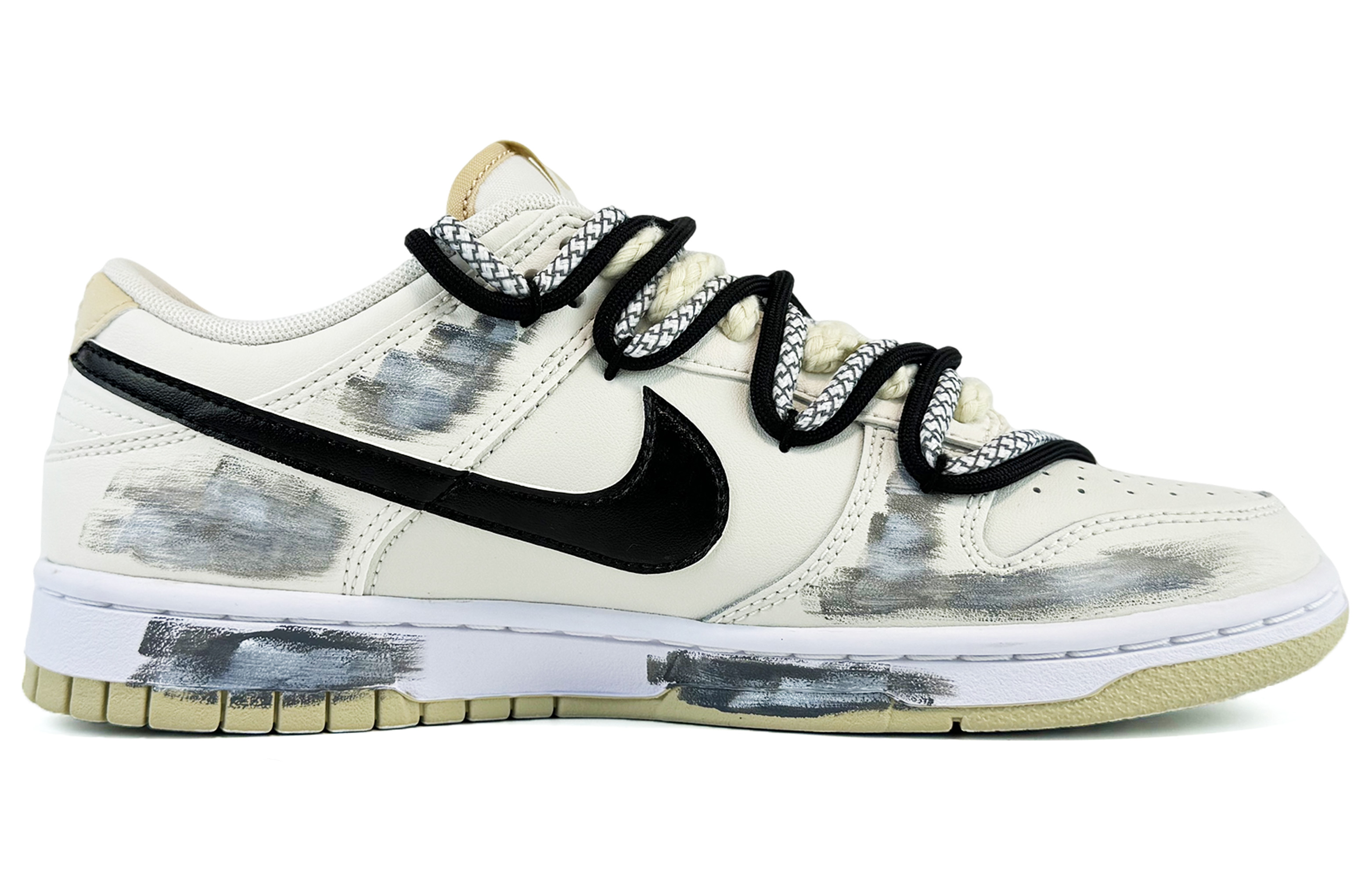 Nike Dunk Slip-Resistant Cushioning Wear-Resistant Low-Top Skateboard Shoes Men's Beige Black купить в интернет-магазине Yoocart с быстрой доставкой по России.