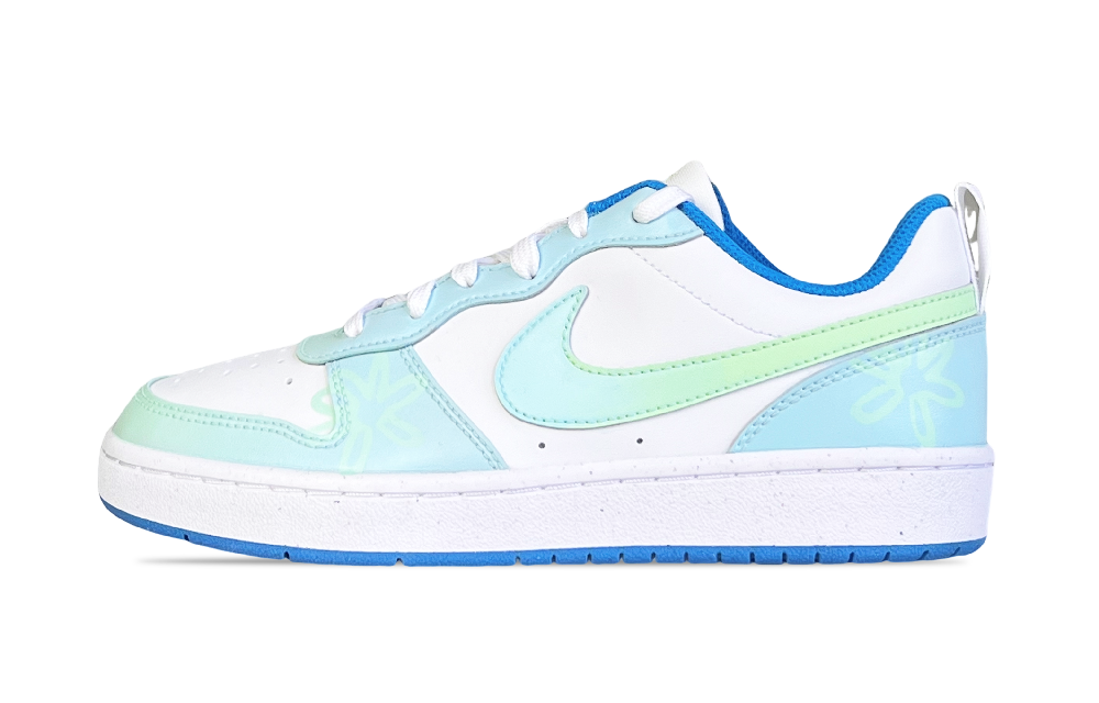 Nike Court Borough Anti Slip Wear Resistant Low Top Skateboard Shoes GS White