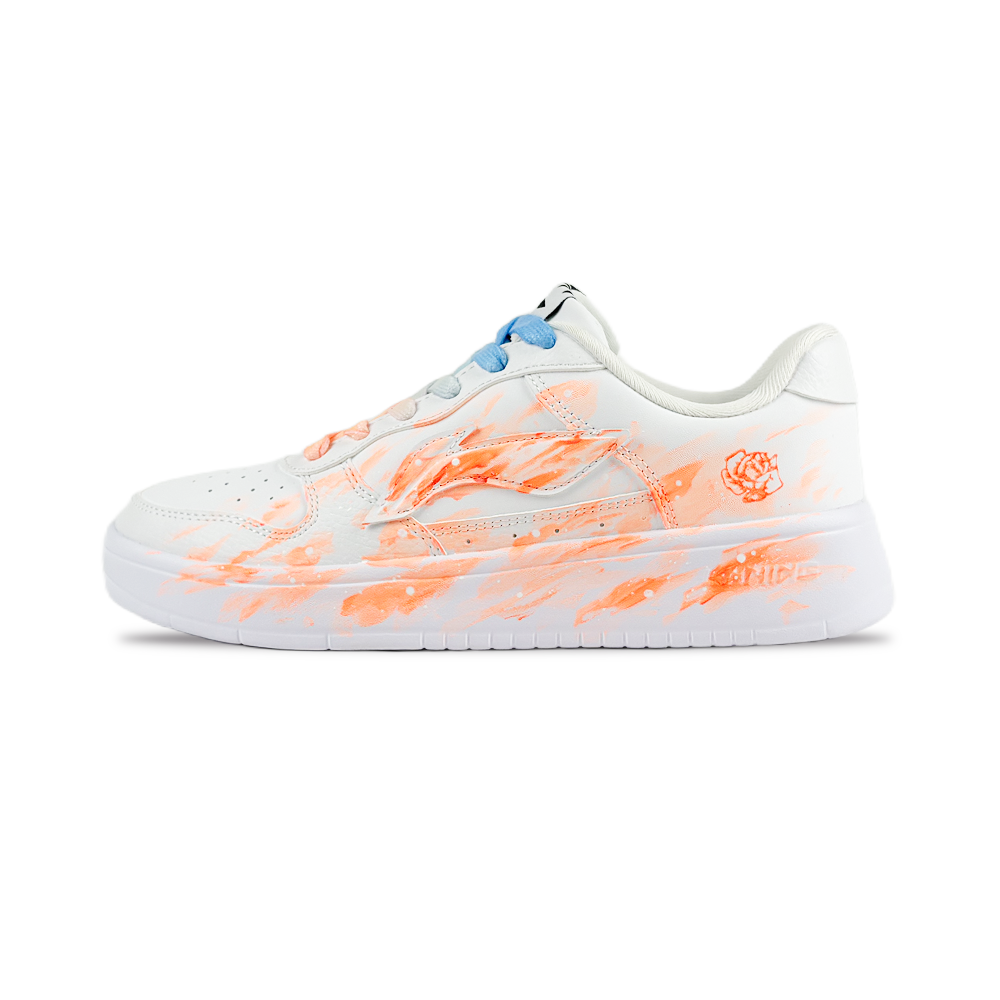 LiNing Pontoon Boats Anti Slip Wear Resistant Low Top Skateboard Shoes Men's Orange Blue