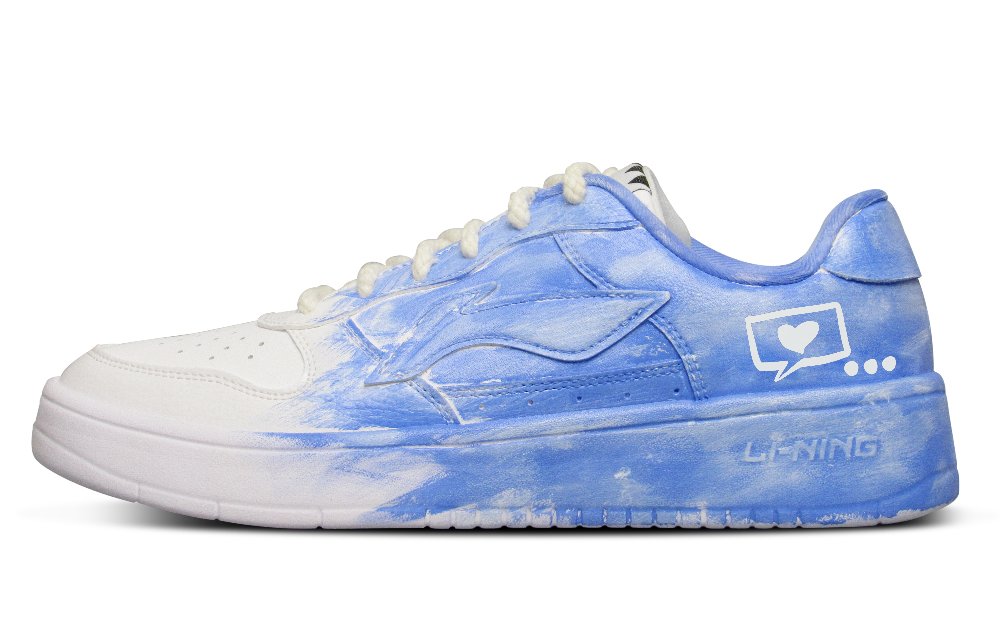 LiNing Sports Life Collection Low-Top Skateboard Shoes Men's Blue White