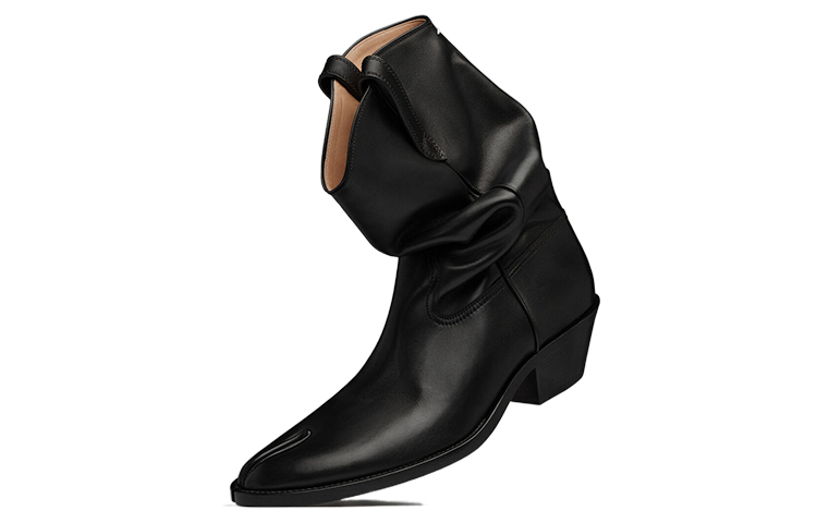 Maison Margiela Tabi Toe Ruched Leather Boots
