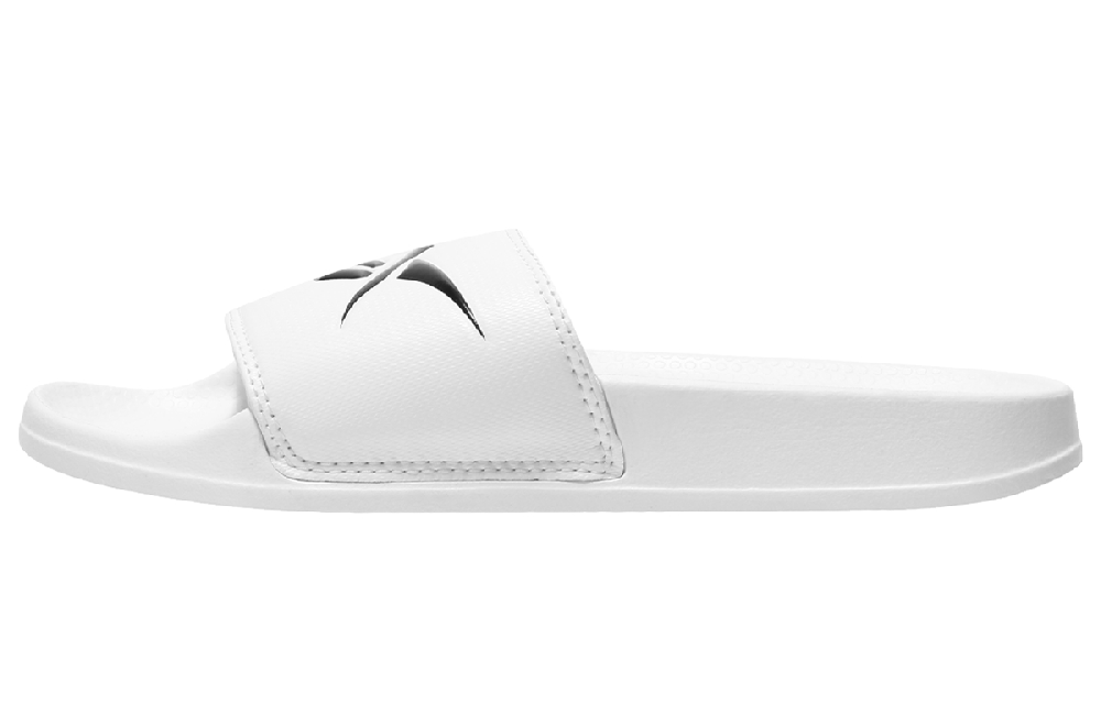 Reebok Classic Slide Soft Sole Cozy Flat Heel Sports Slippers White Black