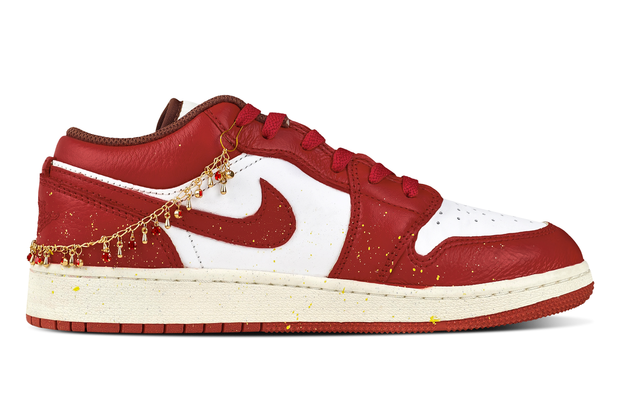 Jordan Air Jordan 1 Flying Together Abrasion Resistant Low Top Skateboard Shoes Women's Red