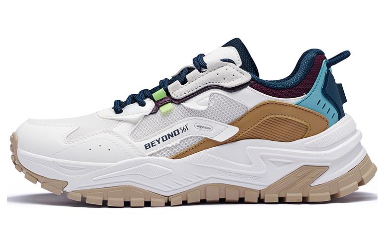 361° Abrasion Resistant Slip Resistant Cushioning Low Top Running Shoes White Blue