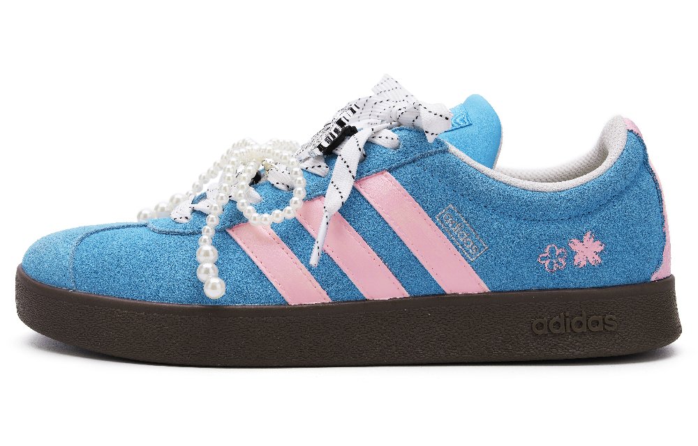 Adidas VL COURT 2.0 Slip Resistant Low Top Skateboard Shoes Unisex Blue