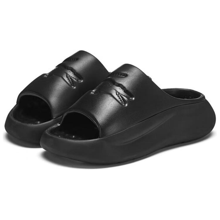 LACOSTE Rubber Sole Abrasion Resistant Slide Slippers Men's Black купить в интернет-магазине Yoocart с быстрой доставкой по России.