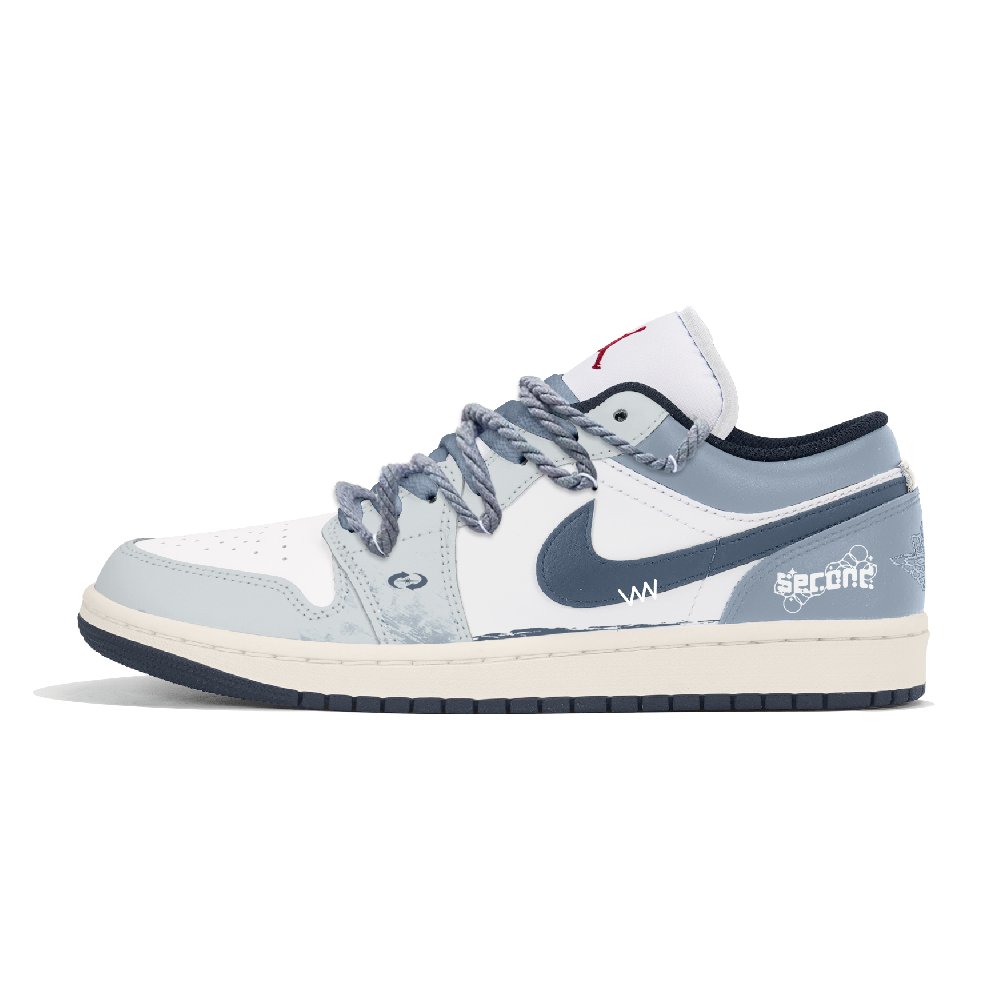 Jordan Air Jordan 1 Wear-Resistant Low-Top Basketball Shoes Men's Haze Blue