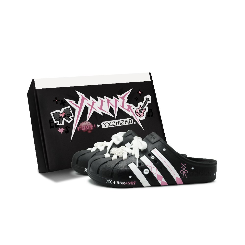 Adidas ADILETTE CLOGS Wrap-toe Slippers Unisex Black White Pink