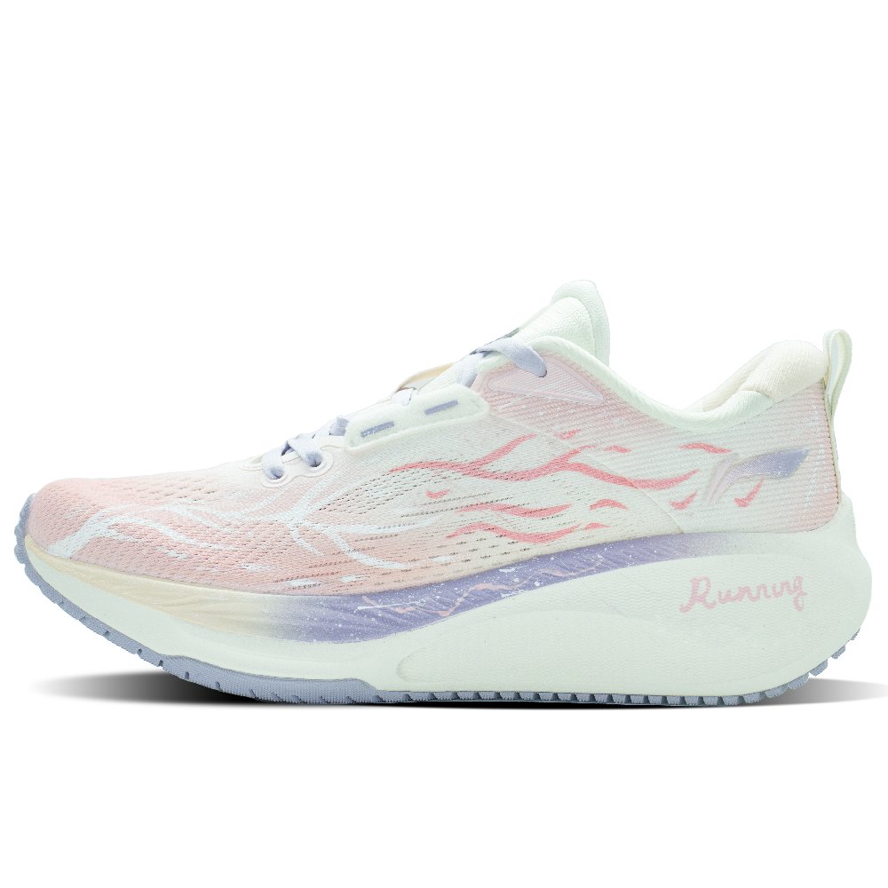 LiNing Wu Leaping 2.0 V2 Shock Absorbers With Slip Resistant Features Low Top Casual Running Shoes Women's Pink White