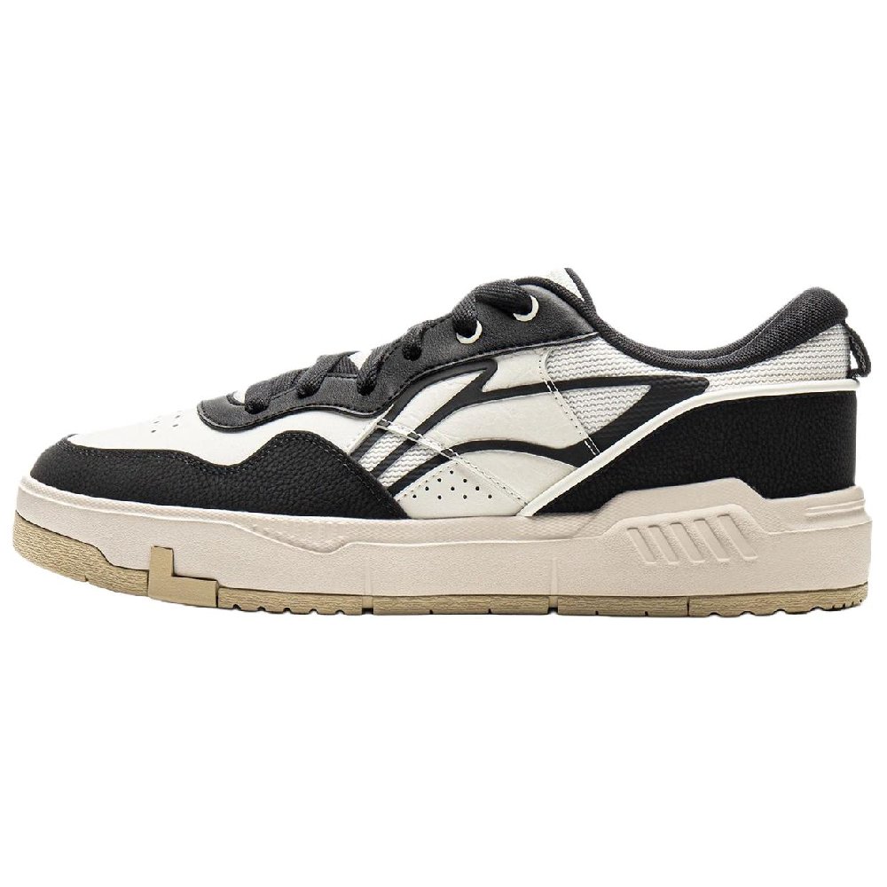 LiNing Common 80s Abrasion Resistant Breathable Low Top Skateboard Shoes Men's Black White